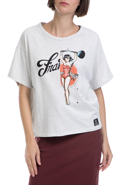 FRANKLIN & MARSHALL-Γυναικεία μπλούζα FRANKLIN & MARSHALL λευκή