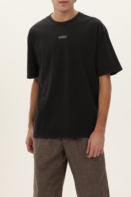 GABBA-Ανδρικό t-shirt GABBA 10230 Nigel Boxy Print Snow SS μαύρο