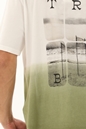 GABBA-Ανδρικό boxy t-shirt GABBA 10249 Spirit Print Boxy SS Tee λευκό πράσινο