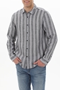 GABBA-Ανδρικό λινό πουκάμισο GABBA 10284 York Big γκρι ριγέ