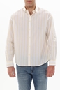 GABBA-Ανδρικό πουκάμισο GABBA 10290 Harvey ριγέ λευκό μπεζ