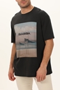GABBA-Ανδρικό t-shirt GABBA 10351 Nigel Boxy Flag Print μαύρο