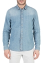 GARCIA JEANS-Ανδρικό μακρυμάνικο τζιν πουκάμισο Garcia Jeans μπλε