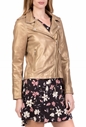GOOSECRAFT-Γυναικείο δερμάτινο jacket BIKER513 GOOSECRAFT χρυσό