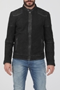 GOOSECRAFT-Ανδρικό δερμάτινο jacket GOOSECRAFT GC BRENTWOOD BIKER μαύρο