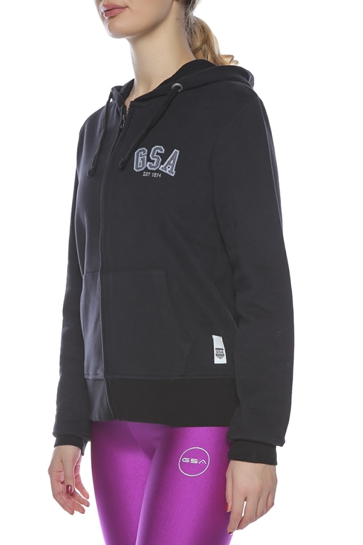 GSA-Γυναικεία μακρυμάνικη φούτερ ζακέτα GSA μαύρη