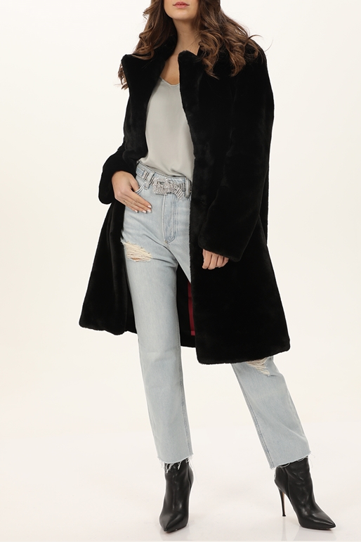 GUESS-Γυναικείο γούνινο παλτό GUESS GU0APW0BL NEW SHELLY COAT - COMFTY ECO μαύρο