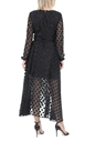 GUESS-Γυναικείο maxi φόρεμα GUESS BERTHA CLIPPED DOTS μαύρο