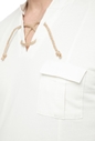 HAMAKI HO -Ανδική κοντομάνικη μπλούζα HAMAKI HO SERAFINO λευκή 