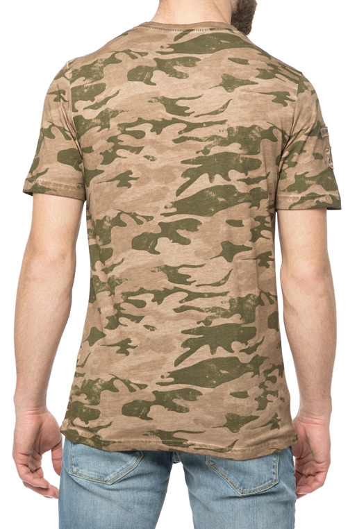 HAMAKI HO -Ανδρική κοντομάνικη μπλούζα HAMAKI HO με μοτίβο παραλλαγής 