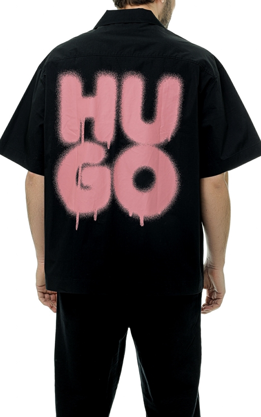Hugo-Camasa oversize cu logo graffiti pe spate