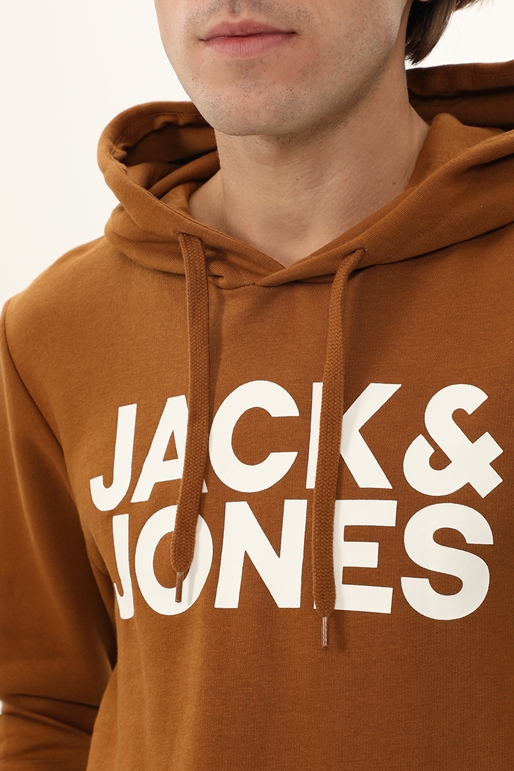 JACK & JONES-Ανδρική φούτερ μπλούζα JACK & JONES 12152840 JJECORP καφέ