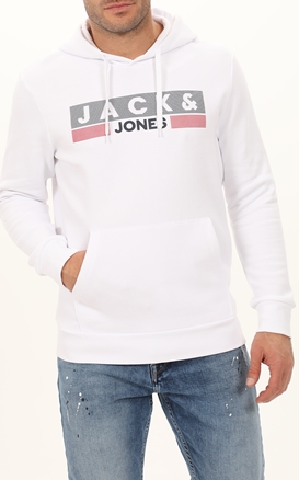 JACK & JONES-Ανδρική φούτερ μπλούζα JACK & JONES 12152840 JJECORP λευκή