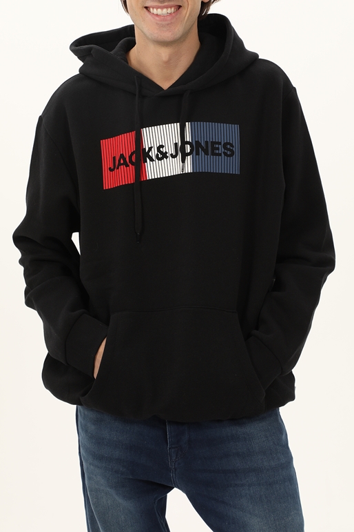 JACK & JONES-Ανδρική φούτερ μπλούζα JACK & JONES 12163777 JJECORP μαύρη