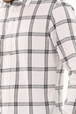 JACK & JONES-Ανδρικό πουκάμισο JACK & JONES 12213496 JJCARL λευκό γκρι καρό