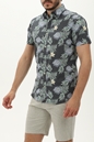 JACK & JONES-Ανδρικό πουκάμισο JACK & JONES 12220474 JJBECS μαύρο floral