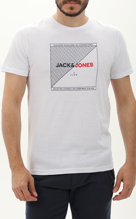 JACK & JONES-Ανδρικό t-shirt JACK & JONES 12221002 JJRALF TEE SS CREW NECK λευκό
