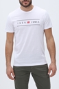 JACK & JONES-Ανδρικό t-shirt JACK & JONES 12221011 JJFLAG λευκό