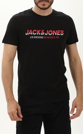 JACK & JONES-Ανδρικό t-shirt JACK & JONES 12222878 JJWORK TEE SS CREW NECK μαύρο