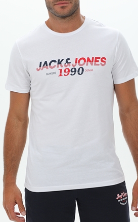 JACK & JONES-Ανδρικό t-shirt JACK & JONES 12222878 JJWORK TEE SS CREW NECK λευκό