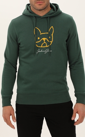 JACK & JONES-Ανδρική φούτερ μπλούζα JACK & JONES 12225196 JORRALLY πράσινη
