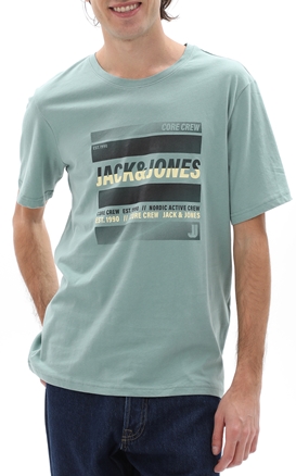 JACK & JONES-Ανδρικό t-shirt JACK & JONES 12228434 JCOARC TEE SS CREW NECK πράσινο