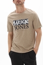 JACK & JONES-Ανδρικό t-shirt JACK & JONES 12228774 JORCRAYON BRANDING εκρού
