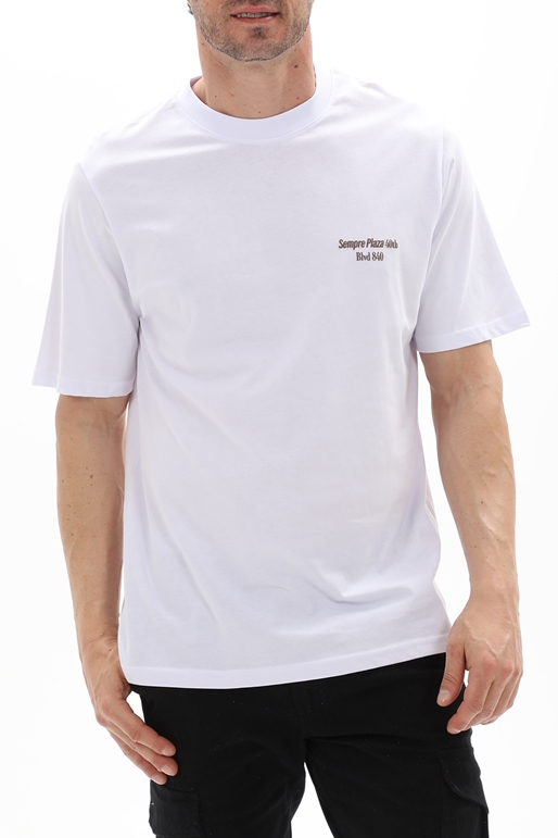 JACK & JONES-Ανδρικό t-shirt JACK & JONES 12230754 JORGROCERY λευκό