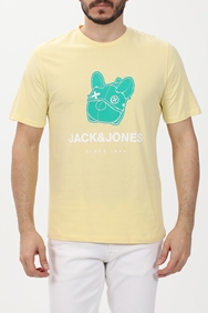 JACK & JONES-Ανδρικό t-shirt JACK & JONES 12238121 JORCREW κίτρινο
