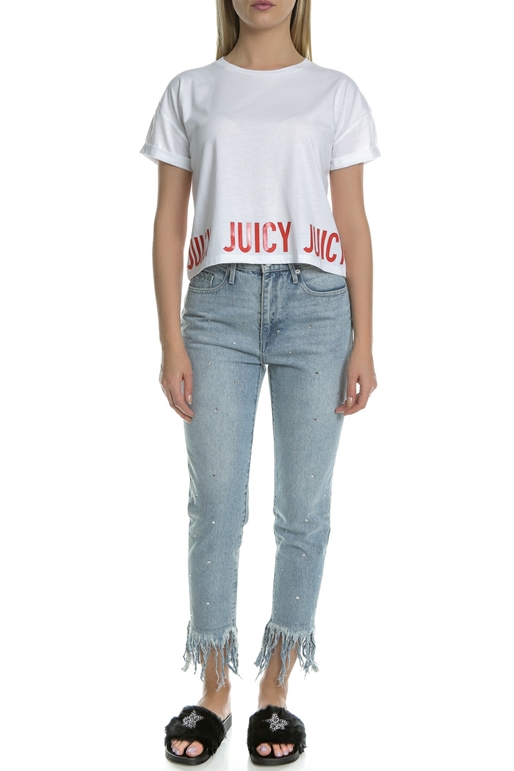 JUICY COUTURE-Γυναικείο τζιν παντελόνι Juicy Couture μπλε με ξέφτια