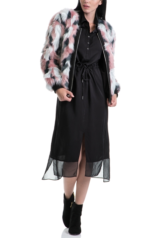 JUICY COUTURE-Γυναικείο παλτό JUICY COUTURE ροζ-άσπρο-μαύρο 