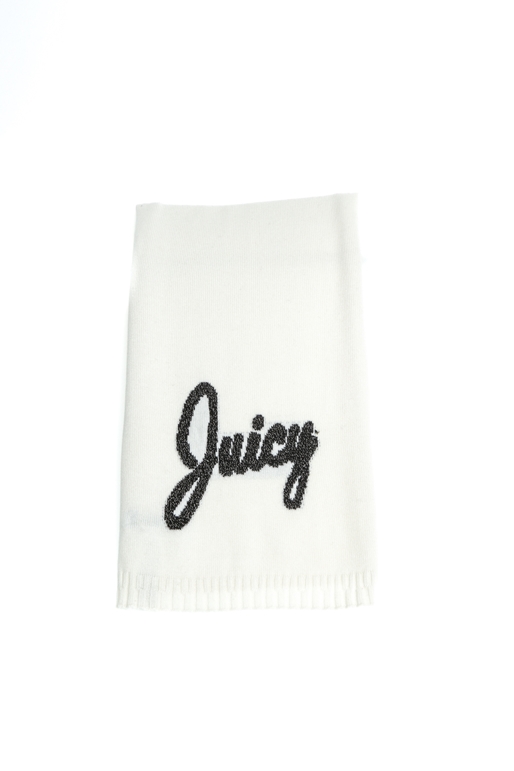 JUICY COUTURE-Γυναικείο κασκόλ JUICY JACQUARD λευκό