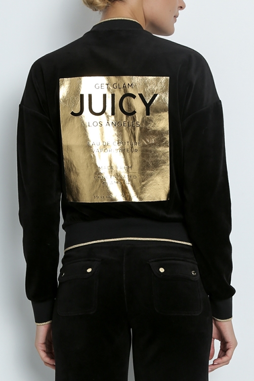 JUICY COUTURE-Γυναικεία ζακέτα JUICY EAU DE COUTURE WESTWOOD μαύρη