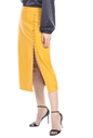 KENDALL+KYLIE-Γυναικεία midi φούστα KENDALL+KYLIE κίτρινη