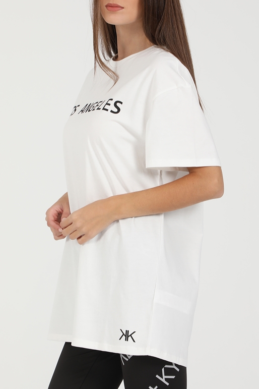 KENDALL + KYLIE-Γυναικείο t-shirt KENDALL + KYLIE W ACTIVE LA OVERSIZED λευκό