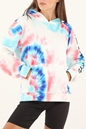 KENDALL+KYLIE-Γυναικεία φούτερ μπλούζα KENDALL+KYLIE KKW.2S1.016.045 SPLASH VERTICAL LOGO λευκη μπλε