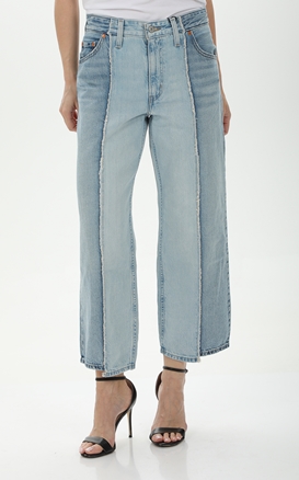 LEVI'S-Γυναικείο cropped jean παντελόνι LEVI'S A74630000 RECRAFTED BAGGY CROP MED μπλε