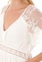 MOLLY BRACKEN-Γυναικείο midi φόρεμα MOLLY BRACKEN λευκό