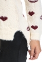 MOLLY BRACKEN-Γυναικείο πουλόβερ MOLLY BRACKEN λευκό-κόκκινο 