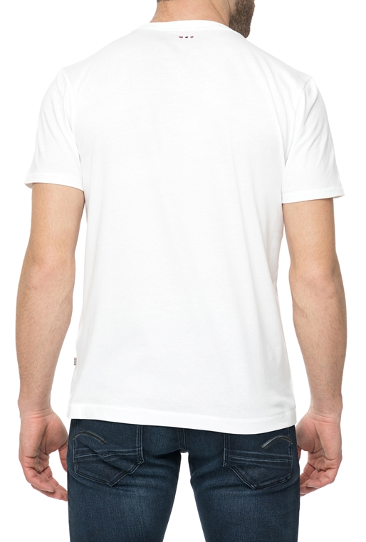 NAPAPIJRI-Ανδρική κοντομάνικη μπλούζα NAPAPIJRI λευκή