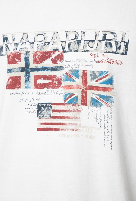NAPAPIJRI-Ανδρική κοντομάνικη μπλούζα NAPAPIJRI λευκή 