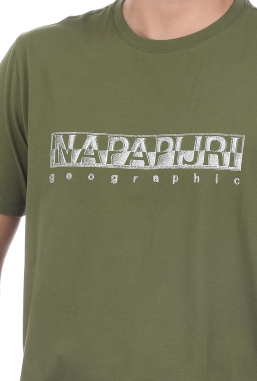 NAPAPIJRI-Ανδρική κοντομάνικη μπλούζα NAPAPIJRI Sallar λαδί