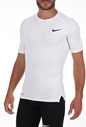 NIKE-Ανδρικό αθλητικό t-shirt NIKE TOP SS TIGHT λευκό