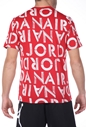 NIKE-Ανδρικό t-shirt NIKE J LBRAND SS AOP CREW κόκκινο λευκό