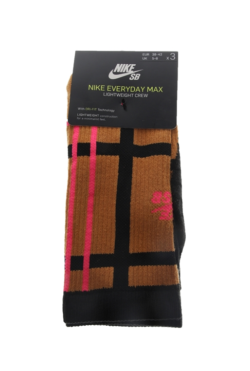 NIKE-Unisex κάλτσες NIKE SB EVERYDAY MAX LTWT CREW μπεζ μαύρες