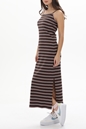 NIKE-Γυναικείο μακρύ φόρεμα NIKE CZ9286 W NSW FEMME DRESS MAXI RIB καφέ