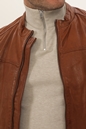 OAKWOOD-Ανδρικό δερμάτινο jacket OAKWOOD 64097 DUBLIN 6 CUIR MOUTON WIN καφέ