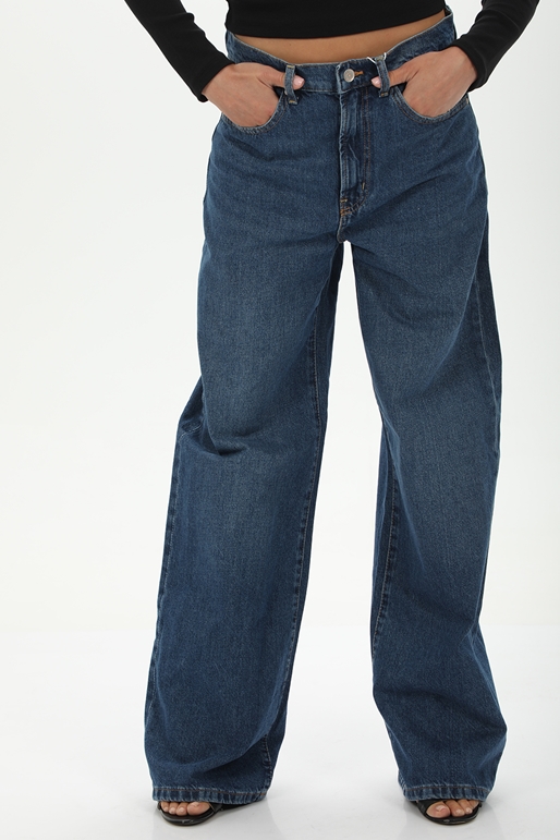 ONLY-Γυναικείο jean παντελόνι ONLY 15222046 ONLHOPE EX HW WIDE μπλε