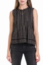 SCOTCH & SODA-Γυναικεία μπλούζα Sleeveless top with pompom μαύρη