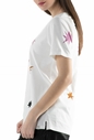 SCOTCH & SODA-Γυναικεία κοντομάνικη μπλούζα Scotch & Soda λευκή με αστέρια